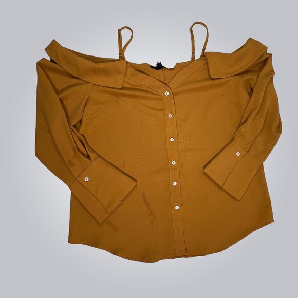 Golden Yellow Off-shoulder Top - Picture 2 of 2